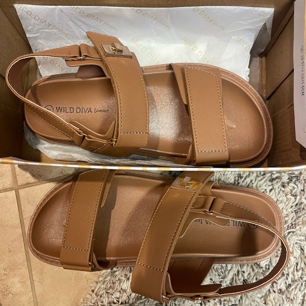 Wild Diva Tan Strappy Sandals